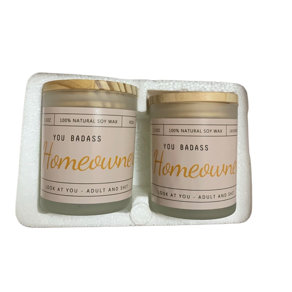Funny adult themed new homeowner set of 2
100% soy candles